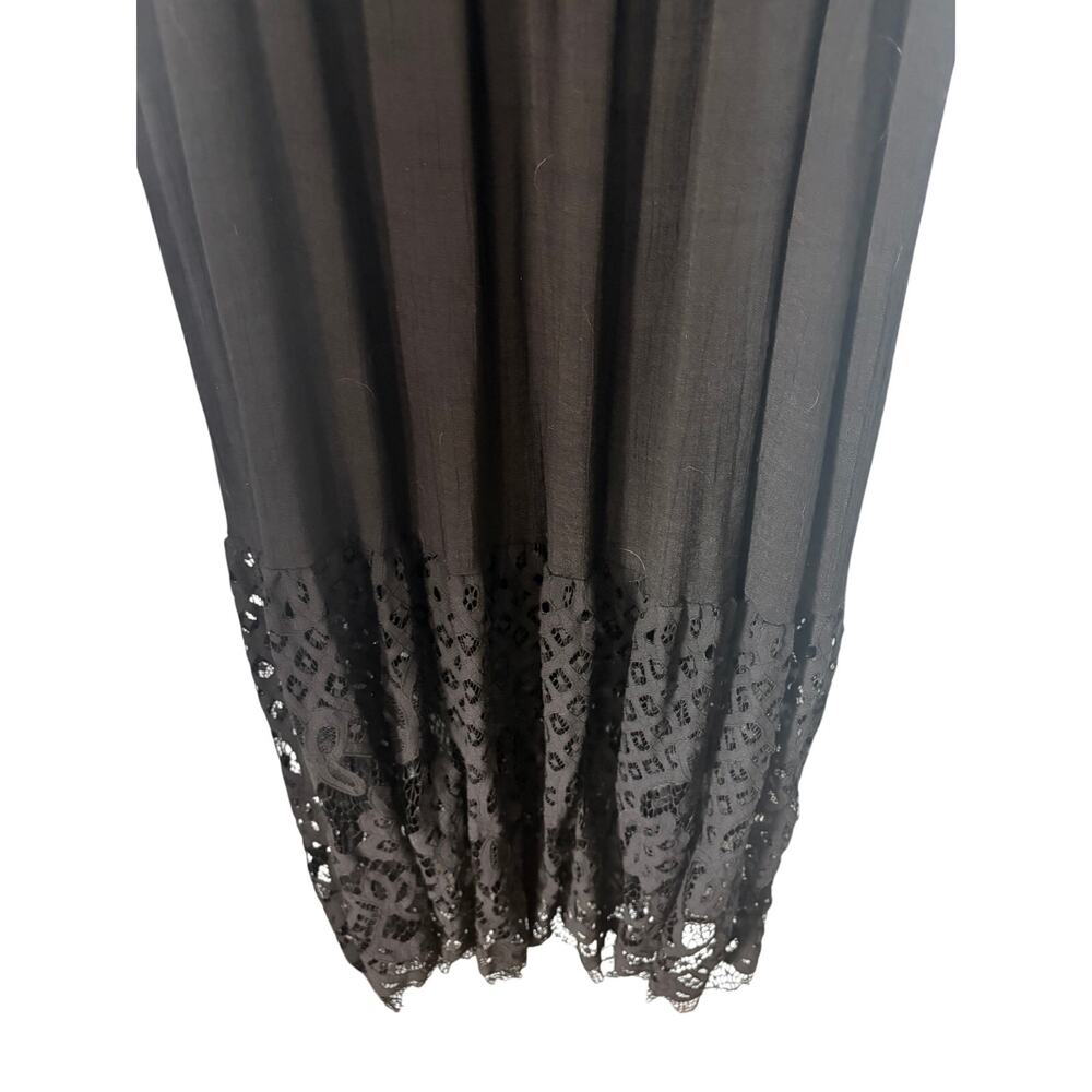 J Gee Lace Maxi Dress XL Smocked Waist Whimsigoth Boho Dark Romantic Gothic - Picture 4 of 8